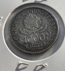 1913 Brazil 1000 Reis  Currency   world Silver Coin  