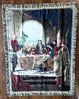Chatham Last Supper Tapestry Blanket Jesus Christ Religious Vintage 64 x50 