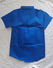 Qbk Blue Solid Short Sleeve Point Collar Button-up Shirt Boys Size 14-16 Years