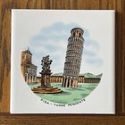 Leaning Tower Of Pisa Italy Souvenir Ceramic Art Tile Vintage Rare
