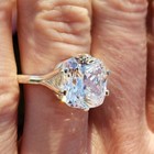 Rare 5 85 Ct Certified Cushion Cut Off White Diamond 925 Silver Ring Great Shine