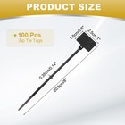 100 Pcs Zip Tie Tags  8 7 Inch Nylon Cable Marker Tags  Black