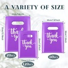 200 Pcs Thank You Plastic Bags With Handles Die Cut Shopping Merchandise Bulk