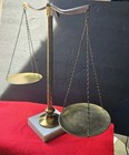 Vintage Brass Scales Of Justice Balance Scale Marble Base  Decorative