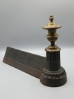 Antique 1800s French Fire Dogs Andirons  Cast Iron And Brass 