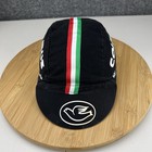 Vintage Columbus Cycling Hat Cap Stretch Back Osfm Black Cotton Stripe