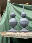 Pr Vintage French Zinc Style Architectural Zinc Roof Finials Lightning Rods Post