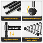 5 Tier Heavy Duty Wire Shelving Rack With Wheels Adjustable Storage Organizer
