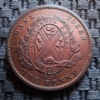 1837  deux Sous  Lower Canada One Penny Token  Lc-9b1 Variety Quebec Bank Vf-35
