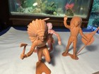 Vin 1964 Lot 3 Louis Marx Toy Co Plastic Playset 6   Indians Arrow Hatchet Brown