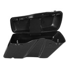 Vivid Black Saddlebags Set Chrome Brackets Carpet Liners Fit Softail 1984-2017