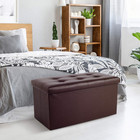 Ottoman Bench With Storage Large-30x15x15in Folding Leather Ottoman  Rectangle F