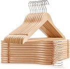 100pack Wooden Hangers Suit Hangers Premium Natural Finish Home - Ideal For Home