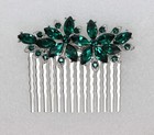 Gorgeous Green Rhinestone Crystal Floral Hair Comb