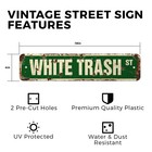 White Trash Vintage Style Street Sign Plastic Metal Trailer Rv Park Double