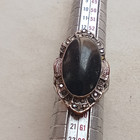 Rare Vintage Silver Ring Engraved Black Stone Viking Style Collectible Piece