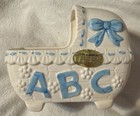 Rubens Abc Planter Baby Nursery Decor Bassinet White Blue Vintage Ceramic