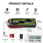 Ovonic 11 1v 80c 3s 5200mah Lipo Battery T For 1 10 Rc Car Truck Buggy Boat