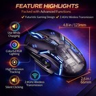 Wireless Gaming Mouse Silent Rgb Rechargeable Led Optical Usb Mouse