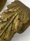 Vintage French Style Brass Ornate Leaf Curtain Tie Backs Set