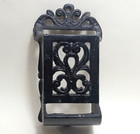 Vintage Antique Cast Iron Match Holder Striker Wall Mount Black