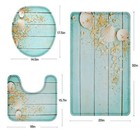Beach Seashell Bathroom Rug Set Of 3 3 Pieces Bath Mats Set For Bathroom Summ   