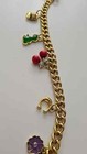 Nwt Coach Bag Charm Keychain - Rexy  Tea Rose  Heart  Cherry - Rare Brass