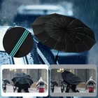 Automatic Collapsible Windproof Folding Umbrella Black