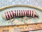 Vintage Oliver   Gruber Glowurm-rare Wood Lure 1920 s Jointed Red White