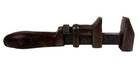 Antique L  Coes Adjustable Monkey Wrench 1 3 8  Opening Intact Wood Handle Tool