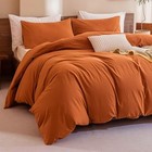  Duvet Quilt Cover Set 100  Cotton Percale Stylish Bedding For Twin Pumpkin