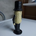 Vintage Mr  Peanut 7 3 4  Tall Cast Iron Coin Bank Hand Painted 1970s Repro