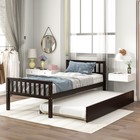 Twin Bed With Trundle  Platform Bed Frame With Headboard And Footboard  For Bedr