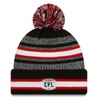 Ottawa Redblacks Cfl Football New Era Sideline 6 Dart Cuffed Knit Pom - Black