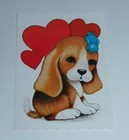 Unused Vintage Valentine s Day Card  Dog And Bird Friends 4 