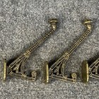 Set Of 4 Antique Brass Ornate Detailed Coat And Hat Hooks 6  New