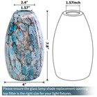 Blue Glass Lamp Shade 3pcs 7 8  H X 4  D oval Pendant Light Shades