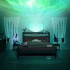 Upholstered Queen full king Bed Frame With Starry Sky Light And Charging Station