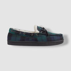 Club Room Men s Blue Plaid Faux-fur Lining Moccasin Slippers Shoes Size 8-9
