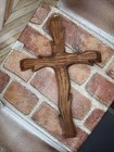 Hand-carved Wooden Cross Wall Decor     Rustic 12x8    Christian Wall Hanging