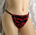 Red Zebra Print Thong String Bikini Panties 