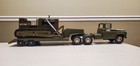 Custom Tonka Double Axle Cab-lowboy With Bulldozer    Army Set    Must Have   