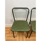Vintage Mid Century Modern Metal Dining Chairs Set 2 Folding Retro Green Vinyl