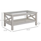 Coffee Table With Wood Frame For Living Room  White Oak