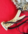 Native American Ceremonial Smudge Feather Fan Antler Handle Pheasant Large 18 
