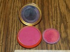 Vintage Richard Hudnut  three Flowers  Crimson Rouge Compact W  Puff   Rouge