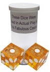 Genuine Four Queens Las Vegas Casino Dice Pair Yellow Polished Mixed Serial  s