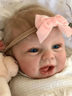 Lifelike 22  Chubby Reborn Baby Dolls Smiling Cloth Body Toddler Newborn Kid Toy
