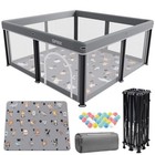 Foldable Baby Playpen With Mat  Portable Indoor Outdoor Safety Play Yard