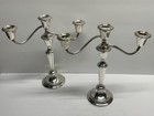 Pair Of Gorham Cambridge Sterling Silver 809-1  3 Light Candelabra Candlesticks
